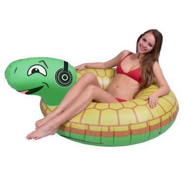 Imagem de GoFloats Boia inflável Rockin Turtle Party Tube – Boia divertida para adultos e crianças