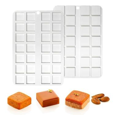 Imagem de Molde de bolo quadrado molde de pastelaria molde de silicone para assar biscoitos chocolate Oreo ferramentas de cozimento (E_ quadrado)