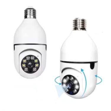 Imagem de Câmera de Segurança IP 360° com Encaixe E27 – Vigilância Completa com Rotação 360°, Visão Noturna e Áudio – Instalação Simples e Controle Remoto via Aplicativo