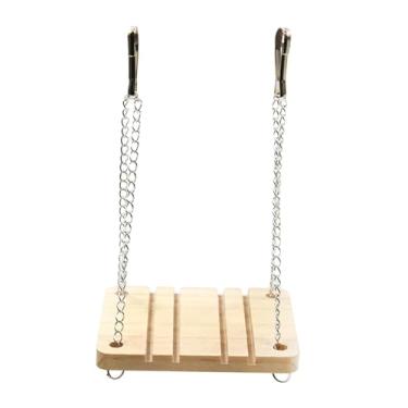 Imagem de Generic Hamster Swing Toy Hamster Playstand Decorativo Resistente Madeira Poleiro Mastigação Brinquedo Hamster Pendurado Suporte para Periquito Pássaro Arara, Style a