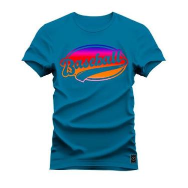 Imagem de Camiseta Estampada Premium Algodão Base Ball Colors - Nexstar, M, Azul