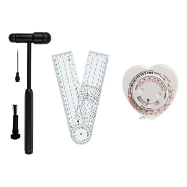 Imagem de Martelo De Reflexo Modelo Buck BIC + Goniometro Grande De PVC + Trena Antropométrica Coração