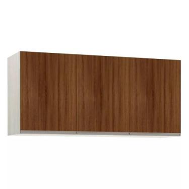 Imagem de Maleiro Ponte Casal Luciane 3 Portas Prime Plus 145 cm, Legno Crema/No