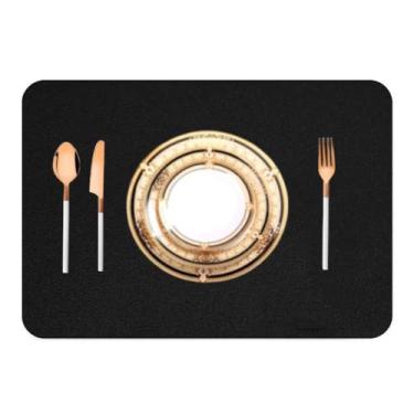 Imagem de Jogo Americano Sousplat Retangular 16 Pçs Limpa Facil Couro - Genertoy