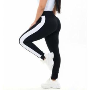 Imagem de Calça Feminina Jogger Com Listras Nas Laterais - Amariti, Preto, P