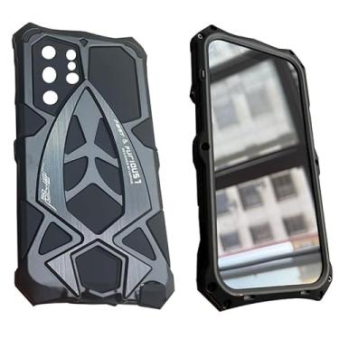 Imagem de Capa de telefone de liga de alumínio para Samsung Galaxy S26 S25 S24 S23 S22 Ultra S21 S21+ A72 A52 A52 Proteção contra quedas Metal + Silicone tripla proteção rqst (preta, Galaxy S23 Ultra)