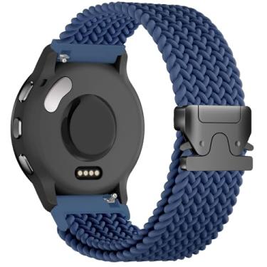 Imagem de Oanux Pulseira esportiva de nylon trançado elástico de 22 mm compatível com Garmin Vivoactive 4/Venu 3/Venu 2, fivela de paraquedas elástica macia para Forerunner 265/255/255 Music masculino e