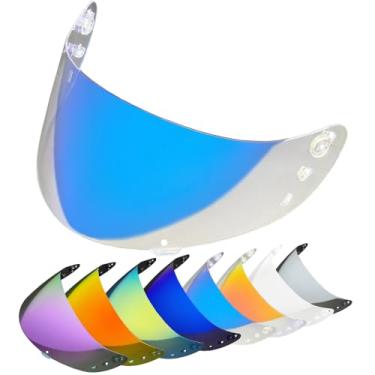 Imagem de Viseira de capacete de motocicleta para ICON IC-04, Airframe Pro, Airmada, Airform Capacete Moto Para-brisa (Revo Clear Blue)