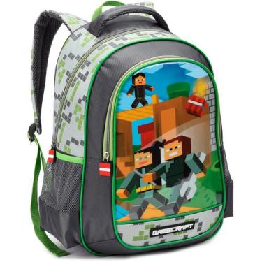 Imagem de Mochila Infantil Gamecraft Grande Menino De Costas Escolar - Denlex