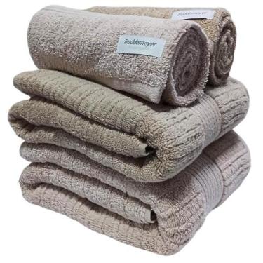 Imagem de Kit Toalha BANHÃO Fio Penteado Canelado Buddemeyer Bege/Marfim 2 Banhã