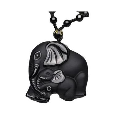 Imagem de Colar Masculino Vintage Com Pingente De Obsidiana Dragão Do Zodíaco Am