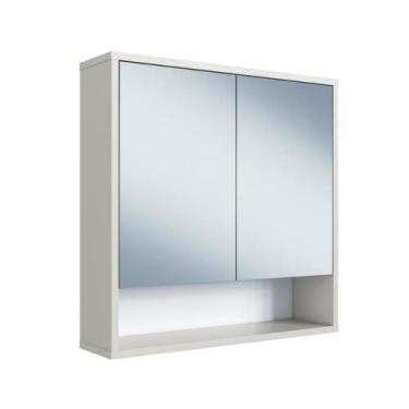 Imagem de Armário de Banheiro com Espelho 60cm 2 Portas 1 Nicho Bari BA1065AR Ar