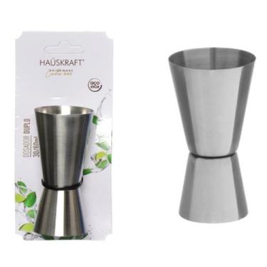 Imagem de Dosador Duplo 30ml / 60ml Copo Medidor Inox Bebidas Drinks - HAUSKRAFT