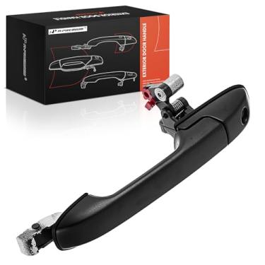Imagem de A-Premium Maçaneta externa dianteira esquerda do lado do motorista com fechadura compatível com Honda Pilot 2003 2004 2005 2006 2007, preto texturizado, substituição # 72180-S9V-A01ZA