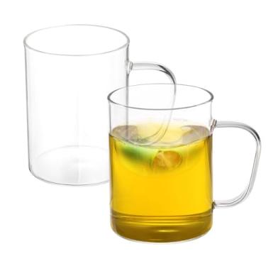 Imagem de PATIKIL Copo medidor de vidro de 500 ml, pacote com 2 canecas de vidro borossilicato 3,3, copo líquido com alça transparente para cozinha, transparente