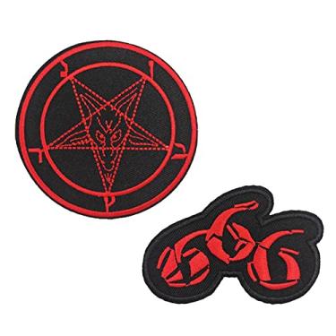 Imagem de Red Evil Devil Beast US Route 666 bordado a ferro em remendos