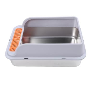 Imagem de Caixa de Areia de Gato Fechada Em Aço Inoxidável Com Pedal de Filtro de Areia para Solução Higiênica (L) (L)