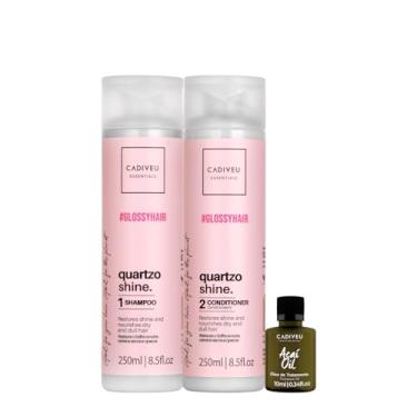 Imagem de Kit Cadiveu Essentials Quartzo Shine Shampoo Condicionador e Açaó Oil (3 produtos)