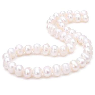 Imagem de BEADIA Contas de pérolas naturais de batata 4-5 mm contas brancas de pedras preciosas cultivadas em água doce para fazer joias DIY 13,8 polegadas/fio