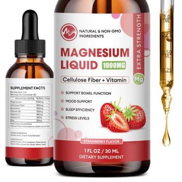 Imagem de Suplemento líquido de glicinato de magnésio de 1000 mg com 2 unidades 