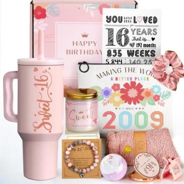Imagem de Conjunto de presente Mirasphere Sweet 16 para meninas com copo e pulse