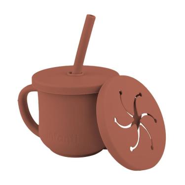 Imagem de Copo Silicone Infantil Canudo 2 em 1 Snack Piccolo Infanti