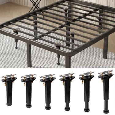 Imagem de FALESOUL 6 peças de pernas de suporte de cama, pernas de suporte de estrutura de cama ajustáveis para ripas centrais de moldura (19 a 32 cm), estabilidade de longa duração, pernas de suporte de cama