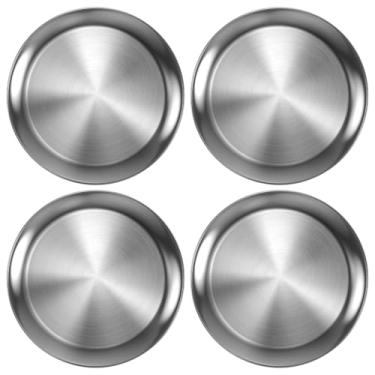 Imagem de Conjunto de 4 formas de pizza de aço inoxidável, redondo, à prova de ferrugem, assadeira de pizza para pizza, forno de torta, restaurante, grelhar