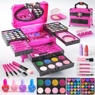Imagem de Kit de maquiagem GORISPI Kids Girl 66 unidades com sombra, batom, unha