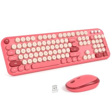 Imagem de Dilter Combo de teclado sem fio, teclado de tamanho completo com teclado numérico e mouse conectado USB 2 em 1 para Windows 7/8/10, laptop, desktop, PC, computador