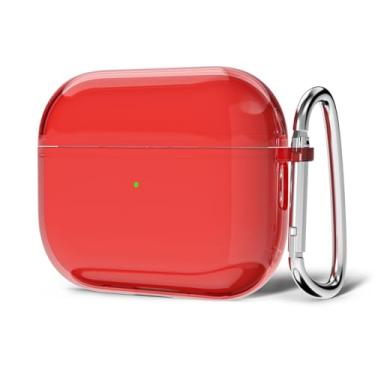 Imagem de Svanove Capa de plástico rígido transparente para Airpods Pro 3, capa transparente simples e fofa para Airpods Pro 3 gerações, com chaveiro, acessórios de capa de Airpods da moda estética Y2k para