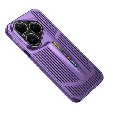 Imagem de Blade Cooling Case for Huawei Pura 70 Phone Case, Heat Sink Phone Cover with Electroplating, Multi-Protection Radiator Design for Huawei Pura 70 Case Purple