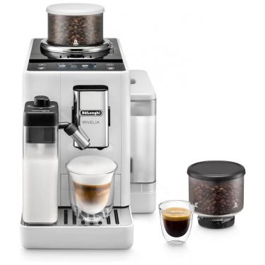 Imagem de Máquina de Café Espresso Automática De`Longhi Rivelia Branca Moedor Integrado, Espumador Automático, Bean Switch System 110V