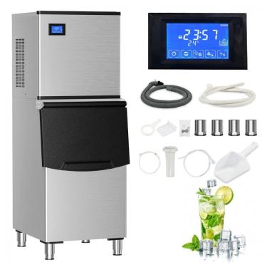 Imagem de Máquina de Gelo Comercial ICYGLEE 181 kg/dia + Bin 100 kg Aço Inoxidável Autolimpeza ETL 110V