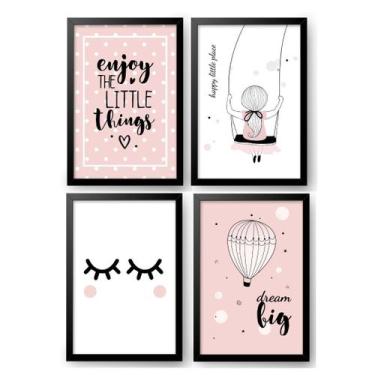 Imagem de Kit Quadro Decorativo quarto infantil menina cílios balanço - Creative