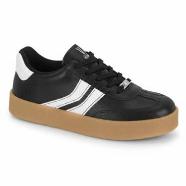 Imagem de Tênis Feminino Vizzano Casual Retro Estiloso Solado Marrom Plataforma 