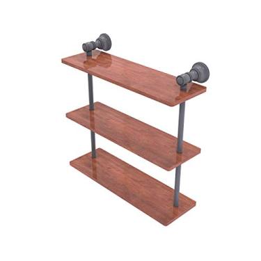 Imagem de Prateleira de madeira tripla Allied Brass CL-5-16-IRW Carolina Collection 40,64 cm, cinza fosco