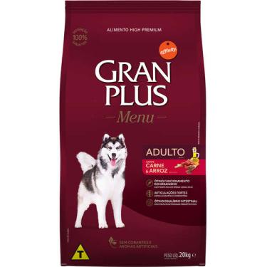 Imagem de Ração GranPlus Menu Carne e Arroz para Cães Adultos - 20 Kg