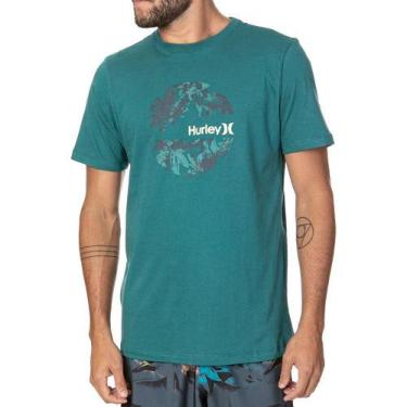 Imagem de Camiseta Hurley Circle Foliage Masculina Petróleo