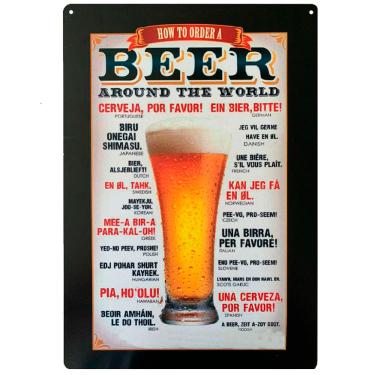 Imagem de Placa Decorativa Mdf How To Order a Beer