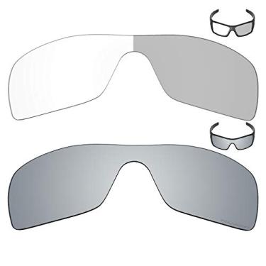 Imagem de 2 pares de lentes de reposição Mryok+ para óculos de sol Oakley Batwolf – Cinza eclipse fotocromático/prata titânio