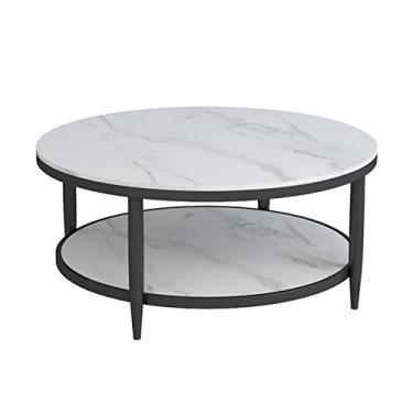 Imagem de Mesa de centro redonda de mesa lateral, mesa de destaque para sala de estar, conjuntos de mesa de centro e mesa de canto mesa de centro para sala de estar (cor: gris)