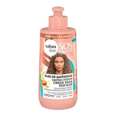 Imagem de Salon Line, Creme para Pentear, SOS Cachos, Óleo de Amêndoas, Vegano - Para Cabelos Ondulados, Cacheados e Crespos, 300ml