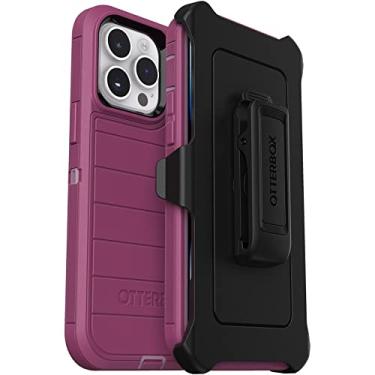 Imagem de OtterBox Capa da série Defender Screenless Edition para iPhone 14 Pro Max (apenas para o coldre) – Clipe incluído – Proteção de defesa microbiana – Embalagem não varejo – Céu matinal (rosa)
