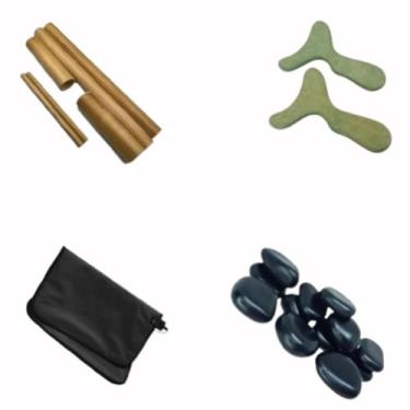 Imagem de Kit de Massagem Completo Segredos da Terra Cristais Ltda com Bambu, Pantalas, Pedras Quentes e Manta Térmica 127v - Terapia Profissional de Relaxamento e Bem-Estar Muscular com Aquecimento Controlado