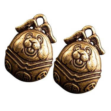 Imagem de Operitacx Decoração Vintage 2 Peças De Joias De Chaveiro De Latão Com Sino De Coelho Decoração Chinesa