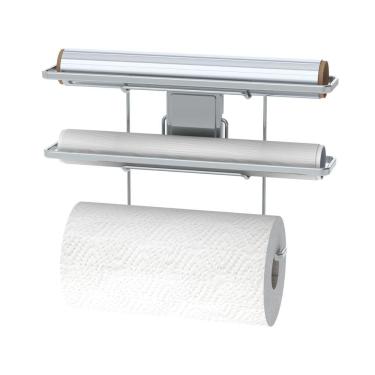 Imagem de Suporte Adesivo Porta Rolo Papel Toalha Pvc Alumínio Cromado - 191 Future