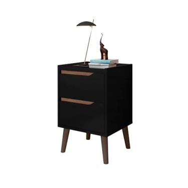 Imagem de Mesa de Cabeceira 2 Gavetas - Gabriela - Criado Mudo (Preto)