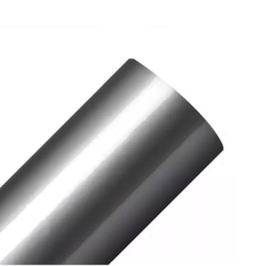 Imagem de Papel Adesivo Para Envelopar Geladeira Fogão Prata Efeito Inox 3 Metros