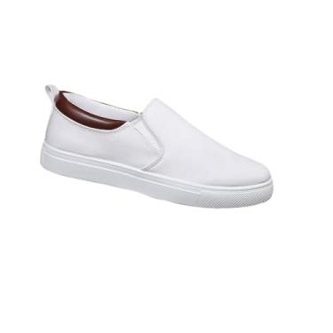 Imagem de Legou Sapatos Casuais Masculinos Sapatos de Lona Multicoloridos Sapatos de Caminhada Masculinos, Branco R007, 8